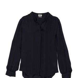 L’agence  black button-down in lightweight silk